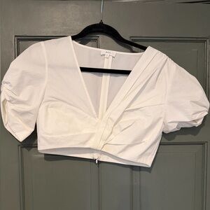 A.L.C. Women's white Cropped Blouse